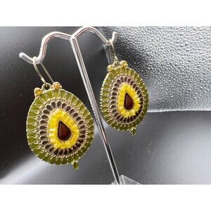 Enamel and Crystal Boho Earrings